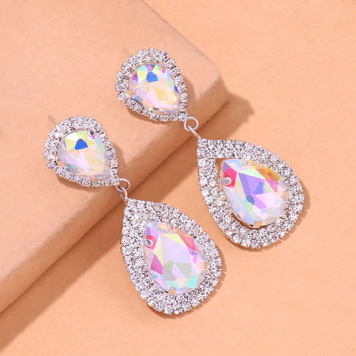 Elegant multicolor crystal drop earrings for women by HSF Marketplace