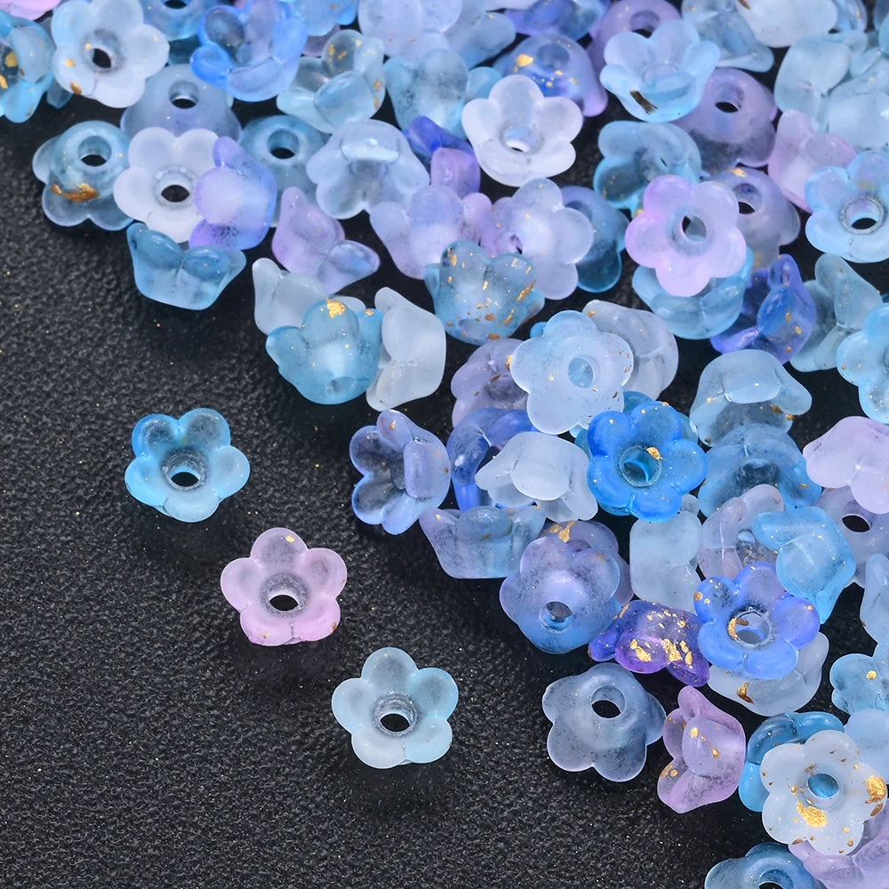 Multicolor Lily of the Valley beads for DIY jewelry making, displayed as colorful hair styling beads