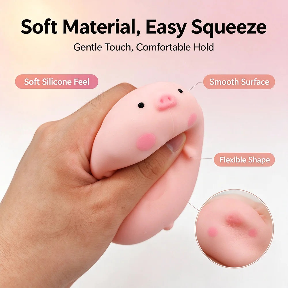 Cute pig squishy sensory toy for stress relief and tactile play, HSF Marketplace brand