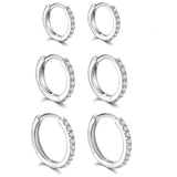 Gold plated zirconia huggie hoop earrings for women and girls, featuring sparkling stones and a secure clasp
