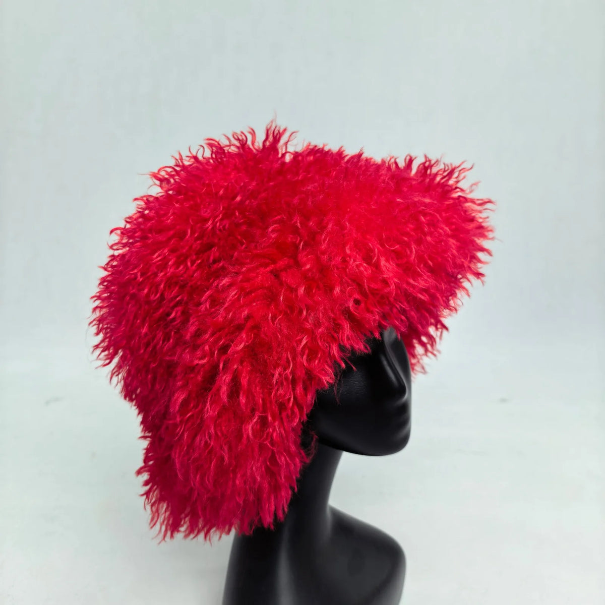 Women's curly faux wool fur bucket hat in a trendy textured design by HSF Marketplace