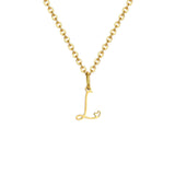 Gold plated dainty heart initial necklace for women with A-Z letter pendant, waterproof stainless steel monogram jewelry.