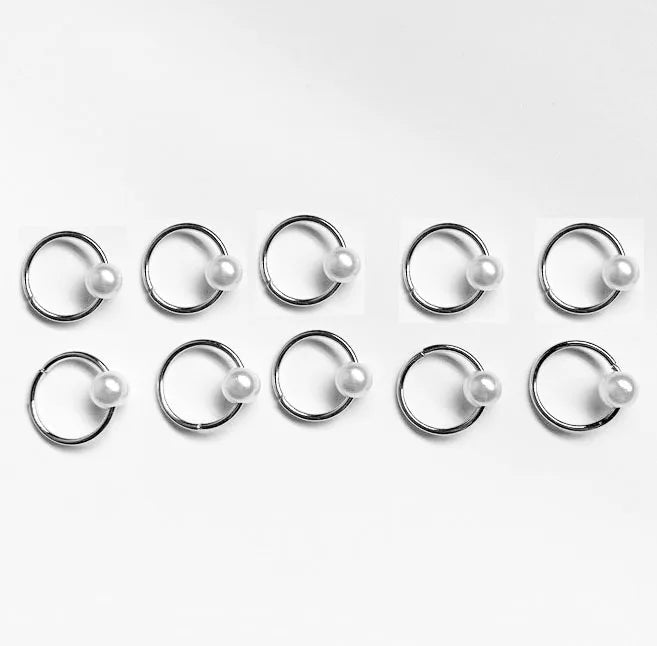 Silver star pearl hair braid dreadlock beads, 10-pack hair styling accessories by HSF Marketplace