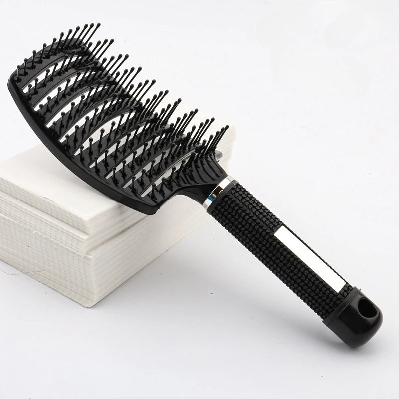 HAIRSOFLY detangling hair brush for wet curly hair with flexible bristles and scalp massage design