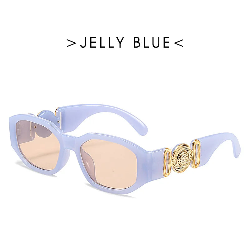 Vintage square sunglasses for men and women with a luxury small frame, featuring a stylish rectangle design by HSF Marketplace.