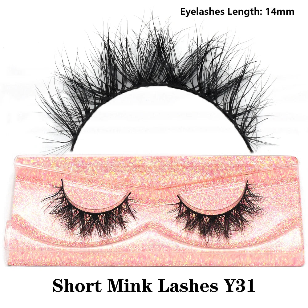 3D real mink false eyelashes, fluffy wispy short clusters by HSF Marketplace