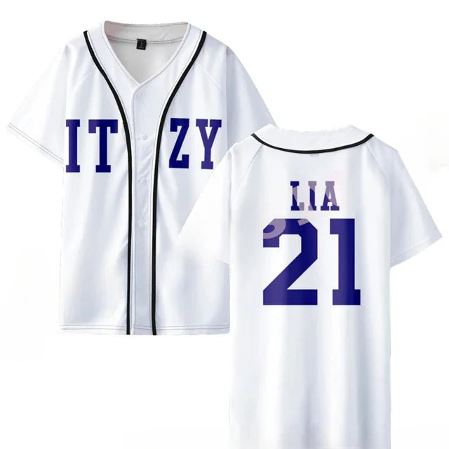KPOP Korean baseball jersey T-shirt for Yuna and Ryujin fans, HSF Marketplace K-culture merch