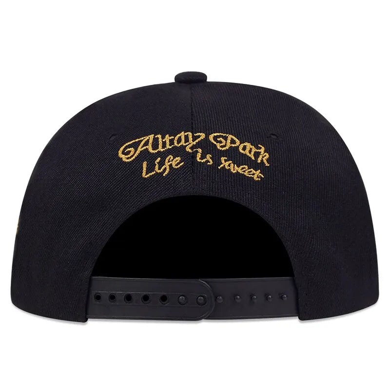 Women's HSF Marketplace hip hop baseball cap with crown embroidery, mesh trucker panels, and snapback closure