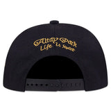 Women's HSF Marketplace hip hop baseball cap with crown embroidery, mesh trucker panels, and snapback closure
