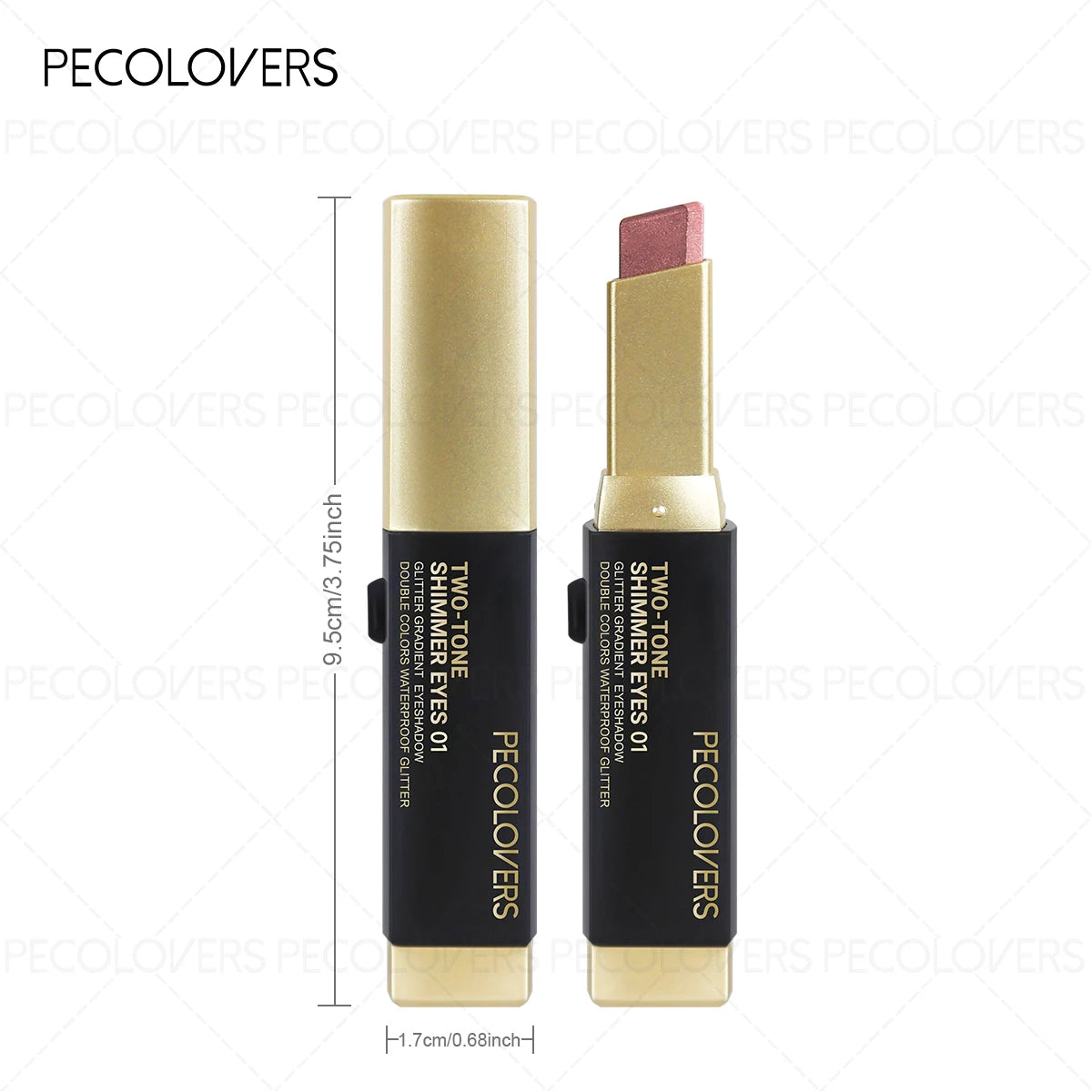 Set of six two-color push-pull eye shadow sticks by HSF Marketplace featuring waterproof, sweat-proof eye makeup for highlighting and stacking.