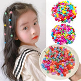 Colorful plastic hair beads and claw clips for braids, 50-piece hair styling set by HSF Marketplace