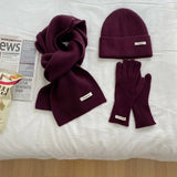 HSF Marketplace women's knitted hat, scarf and glove set in warm autumn winter design