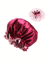 Two tone satin reversible bonnet for sleeping and hair protection by HSF Marketplace