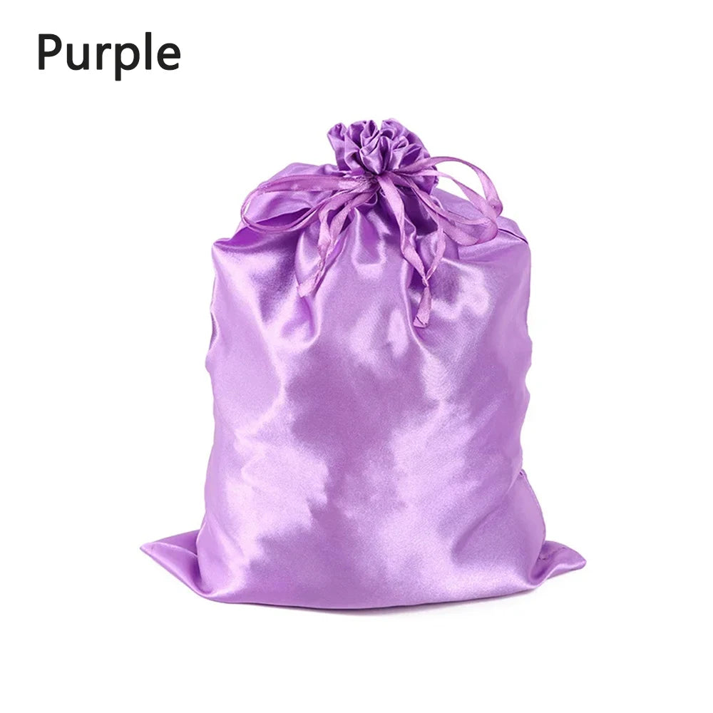 1/5pcs Satin Bags for Packaging Hair Extensions, Bundles, Wigs Soft Silk Pouches With Drawstring for Hair Tools Storage Bags