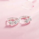 925 sterling silver hoop earrings with flower design for women, HSF Marketplace jewelry