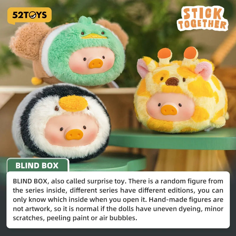 52TOYS LuLu the Piggy Animal Party Vol.2 PVC face plush keychain collectible figure
