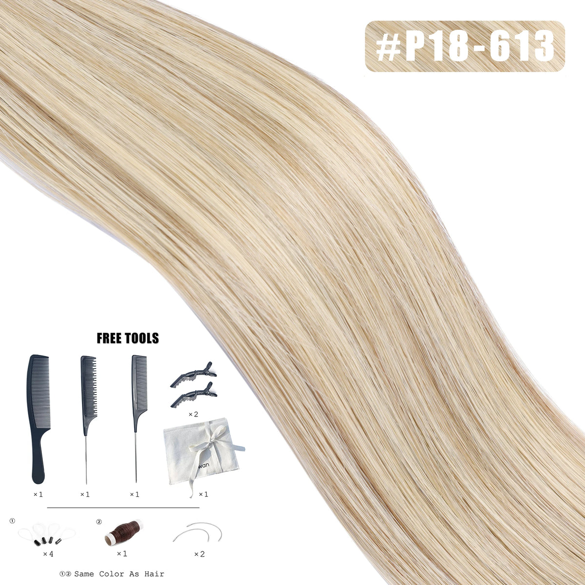 Kiikiigirl PU clip-in hair extensions, 100% Remy human hair seamless weft for women