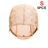 Hot Selling 5 Pcs New Fishnet Mesh Wig Cap Stretchable Lace Wig Caps For Making Wigs With Adjustable Straps Bonnet Perruque