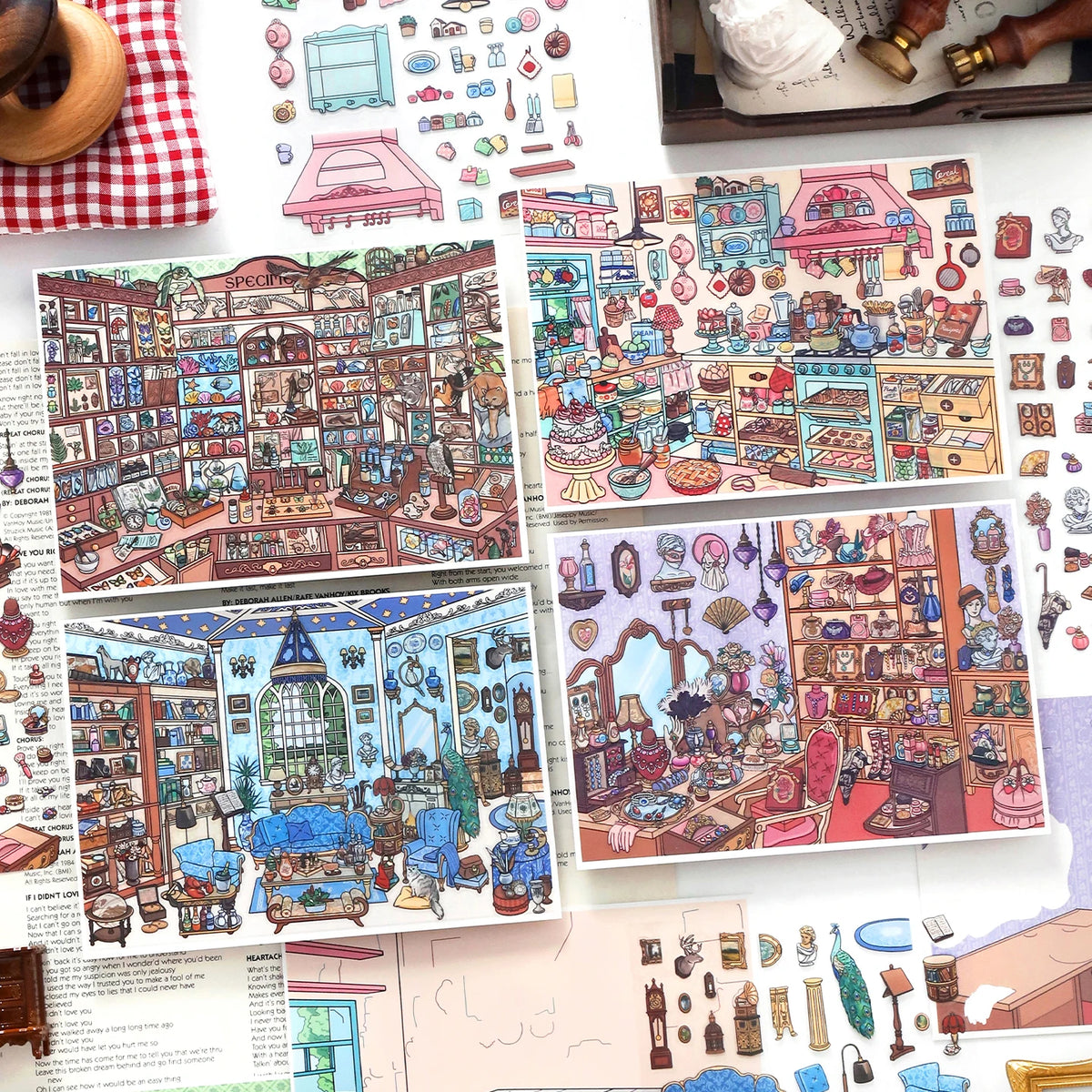 Kawaii girl's 3D space sticker by HSF Marketplace for creative scrapbooking and sticker therapy