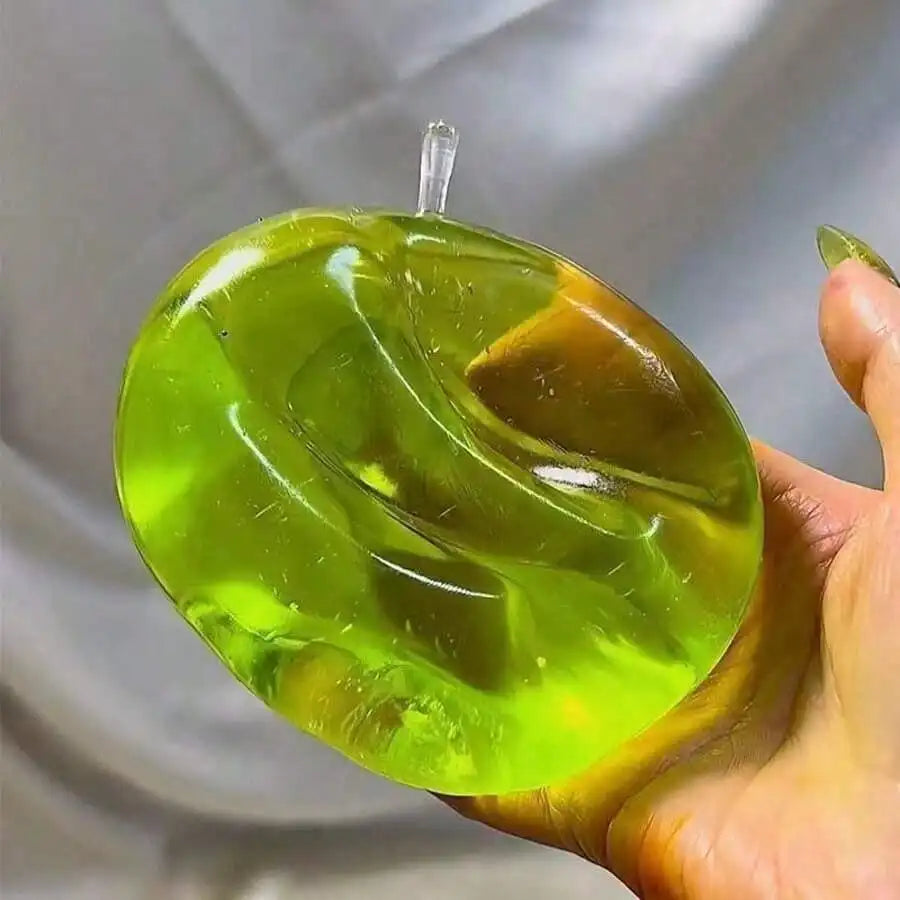 Green apple squishy toy by HSF Marketplace for stress relief and aesthetic decor