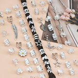 56-piece silver hair cuffs for braids and dreadlocks, HSF Marketplace hair styling tools