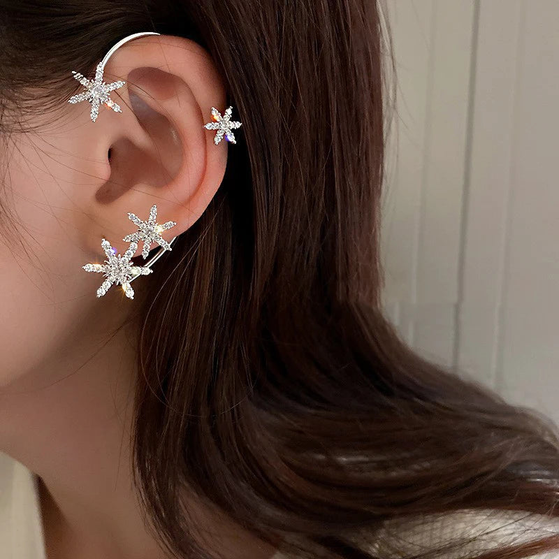 Luxury crystal tassel clip earrings for women with sparkling design by HSF Marketplace