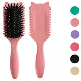 Boar Bristle Curl Defining Brush Detangling & Shaping Styling Tool for Curly Hair Professional Salon Comb for Women & Men