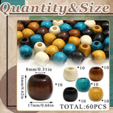 Colorful braiding wooden hair beads, 60-piece set for hair styling by HSF Marketplace