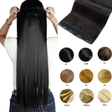 Brazilian Remy human hair clip-in extension, 10-inch straight hairpiece with 5 clips in natural color