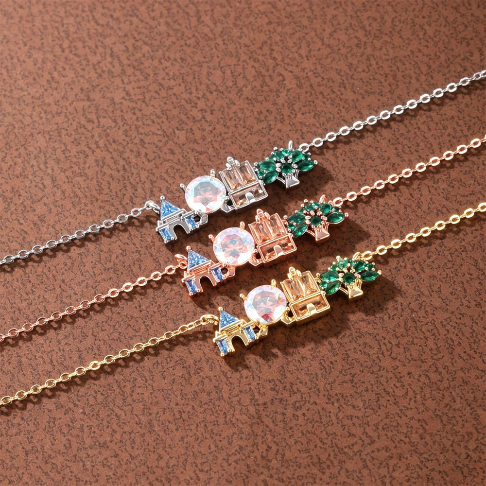 18K gold plated zircon pendant necklace by HSF Marketplace for women