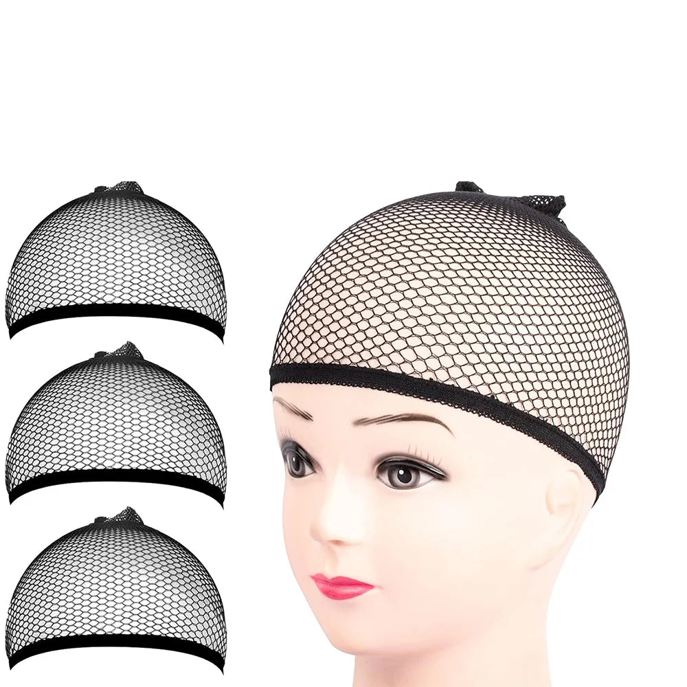 Black Mesh Wig Cap Net, Closed End Hair Mesh Net, Liner Weaving Caps for Women, Men, Kids, Wig Caps for Halloween, Cosplay