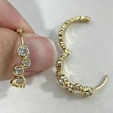 14K gold moissanite bubble hoop earrings by HSF Marketplace, elegant close-up jewelry design