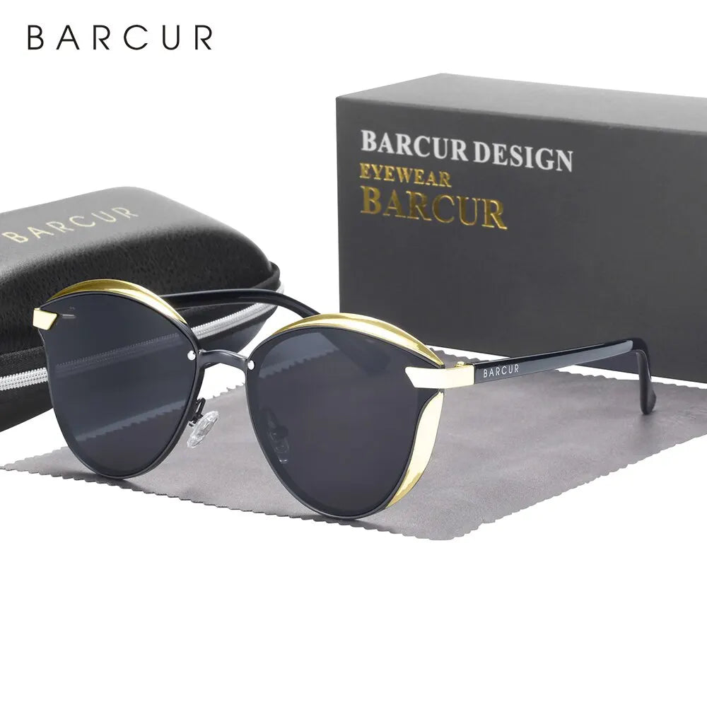 HSF Marketplace BARCUR Style polarized round sunglasses for women with UV protection and fashionable eyewear design