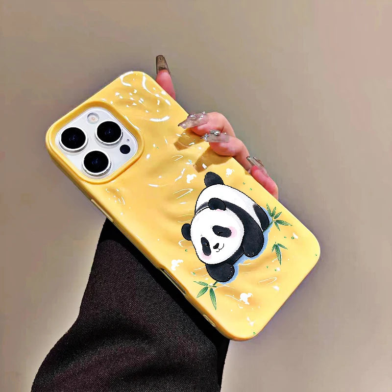 Light Blue Panda Phone Case for iPhone 11 to 18 Series