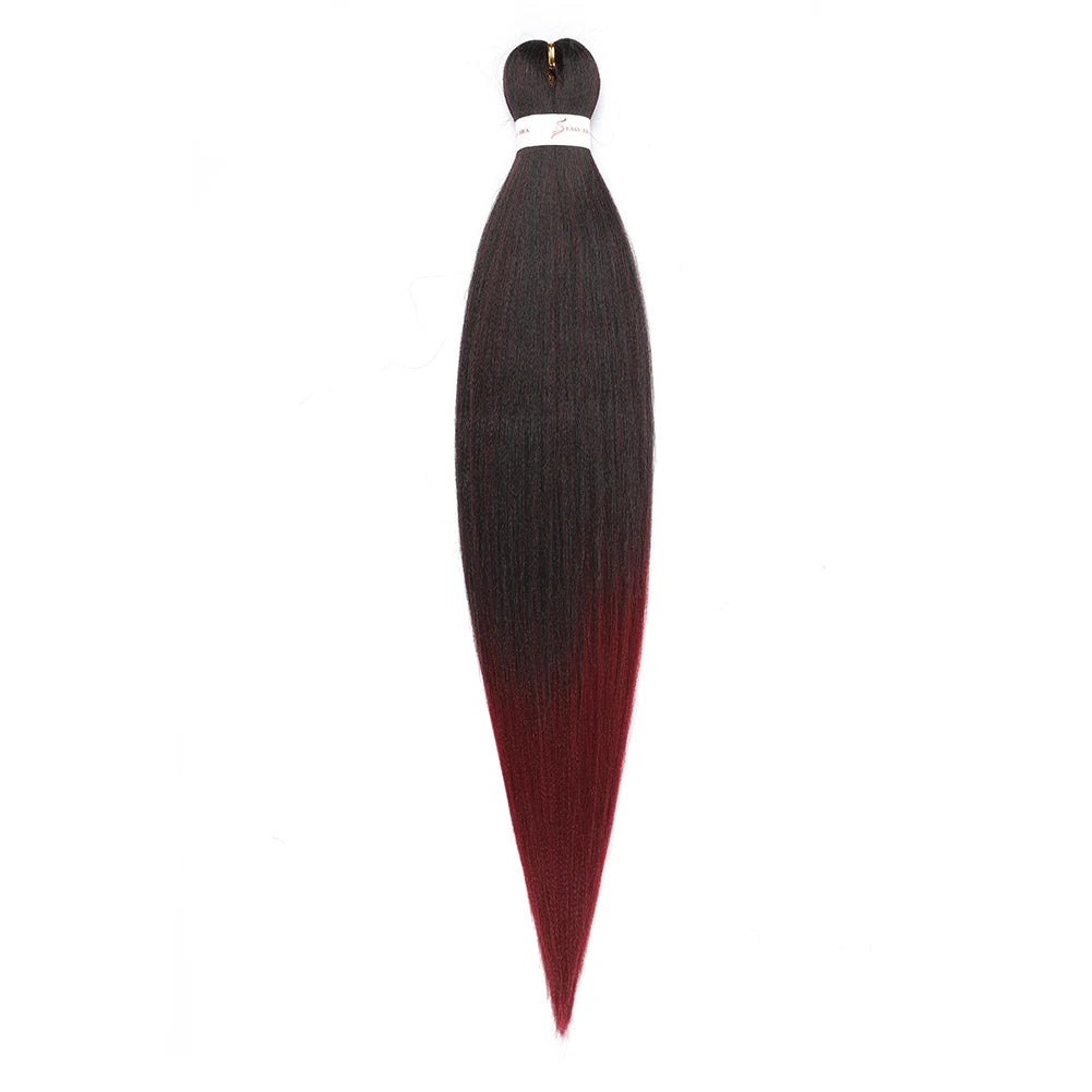 Pre-stretched Braids Hair Professional Itch Free Hot Water Setting Synthetic Fiber Ombre Yaki Texture Braid Hair Extensions