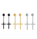 Black stainless steel stud earrings set for men and women, HSF jewelry pair