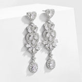 Geometric AAA cubic zirconia dangle earrings for women by HSF Marketplace