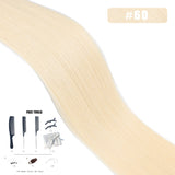 Kiikiigirl PU clip-in hair extensions, 100% Remy human hair seamless weft for women