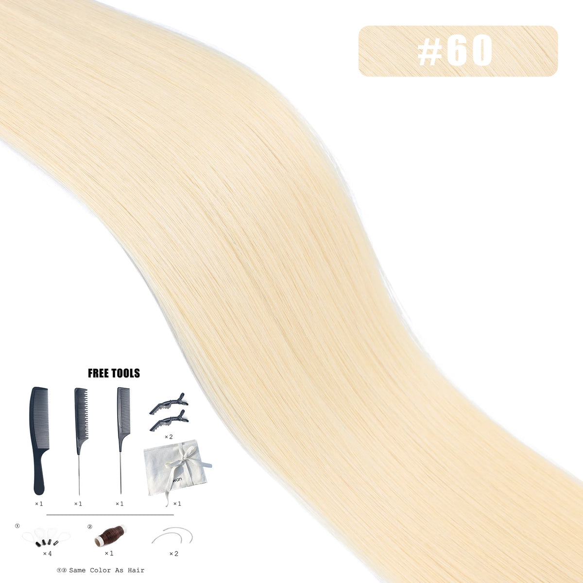 Kiikiigirl PU clip-in hair extensions, 100% Remy human hair seamless weft for women