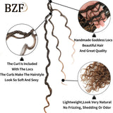 Ombre goddess faux locs crochet hair with 18-inch curly ends, synthetic braiding hair extensions from HSF Marketplace