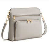 Women's HSF Marketplace shoulder bag with adjustable strap, multi-pocket crossbody purse, stylish and functional handbag for ladies.