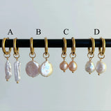 KKBEAD Exquisite Natural Freshwater Pearl Hoop Earrings Fashion Daily Handmade Drop Earring Jewelry Bijoux
