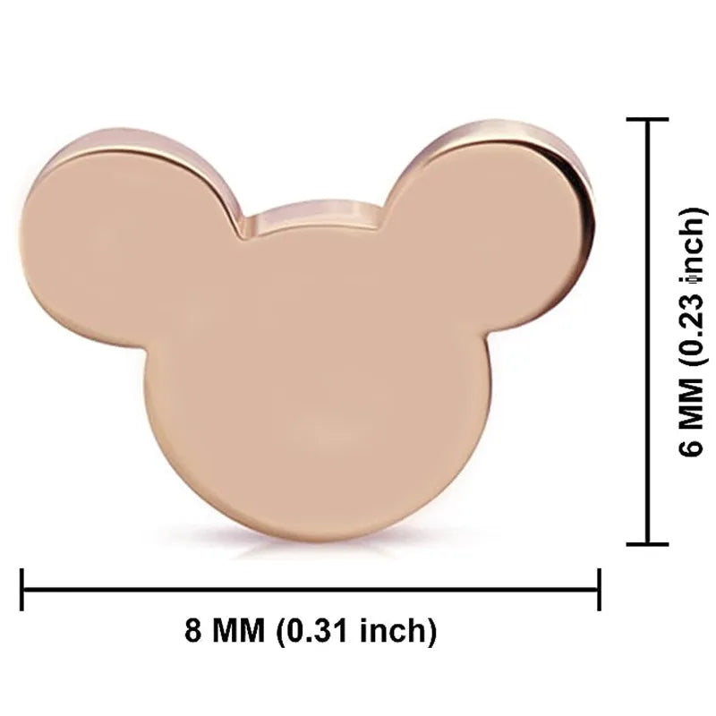 Cute mouse stud earrings for kids and teens, stainless steel jewelry by HSF Marketplace