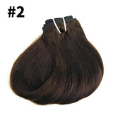 24-inch real human hair clip-in extensions, 8-piece set in #4 chocolate brown and natural black by HSF Marketplace
