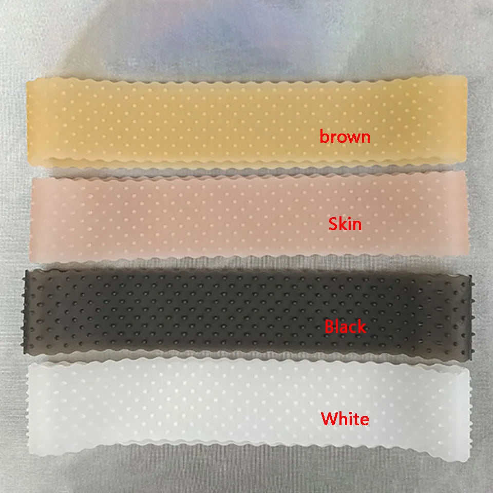 5Pieces Pack Breathable Band Small Hole Anti-Slip Transparent Silicone Wig Band Adjustable Elastic Band For Wig Headband Holder