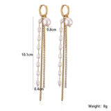 Gold color long tassel dangle earrings for women by HSF Marketplace