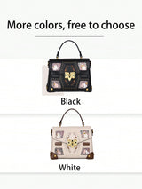 Luxury cat pattern crossbody bag for women, HSF Marketplace handbag with adjustable strap