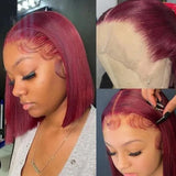 Rebecca Pink Ombre transparent lace front wig with straight Peruvian human hair, 13x5 lace, pre-plucked for women, by HSF Marketplace