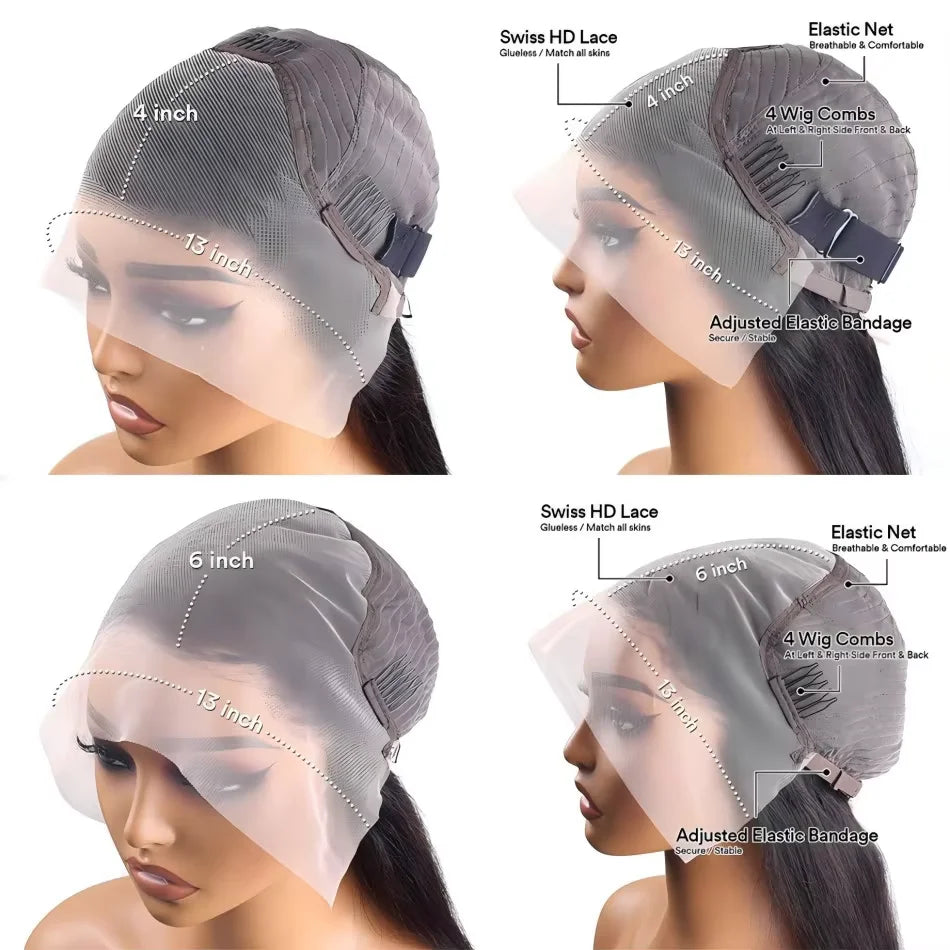 13x6 HD Lace Frontal Deep Wave Human Hair Wig Glueless Wigs Human Hair Ready To Wear 5x5 HD Lace Closure Wig Clearance Sale