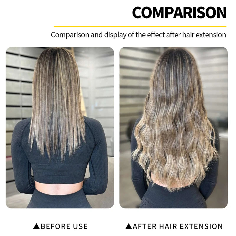 Professional hair extensions kit with UV light glue and hair styling tools by HSF Marketplace